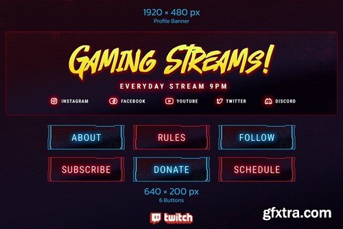 Gaming Stream Twitch Templates X66LDD2