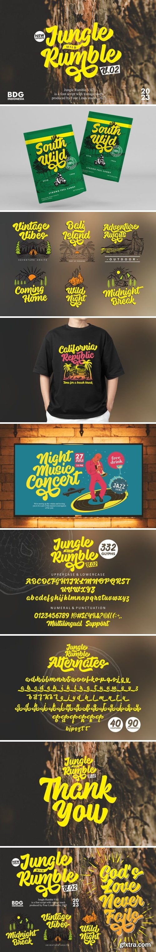 Jungle Rumble - Retro vintage handwritten font v.02 2672965