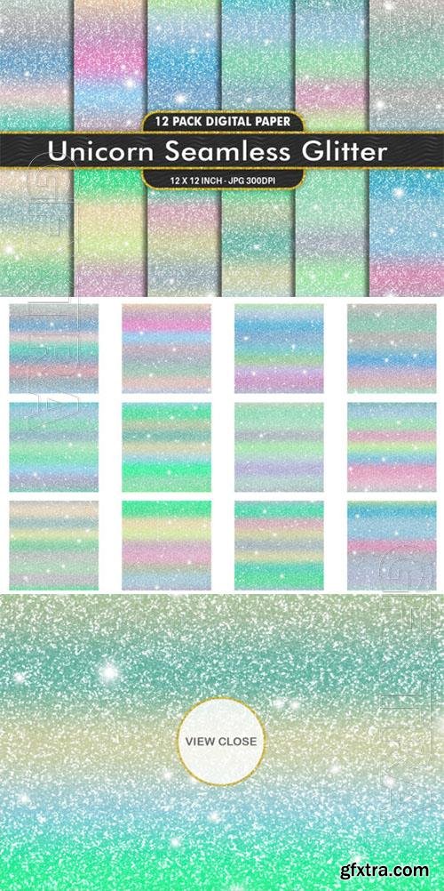 Digital Paper Glitter Unicorn Texture