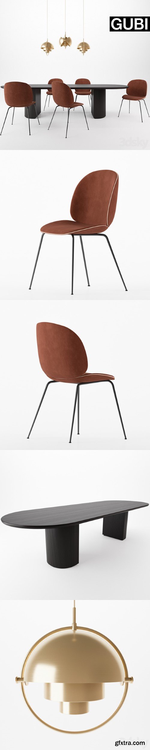 Gubi Beetle Chair Moon Table