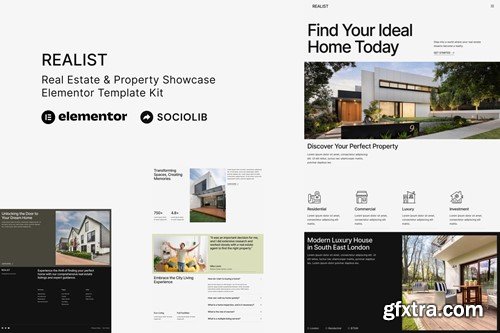 Realist - Real Estate & Property Showcase Elementor Template Kit AF7JWET