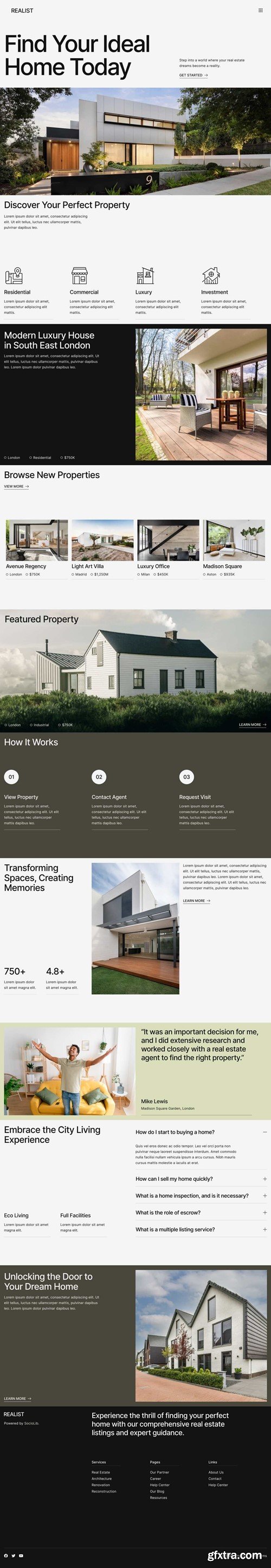 Realist - Real Estate & Property Showcase Elementor Template Kit AF7JWET