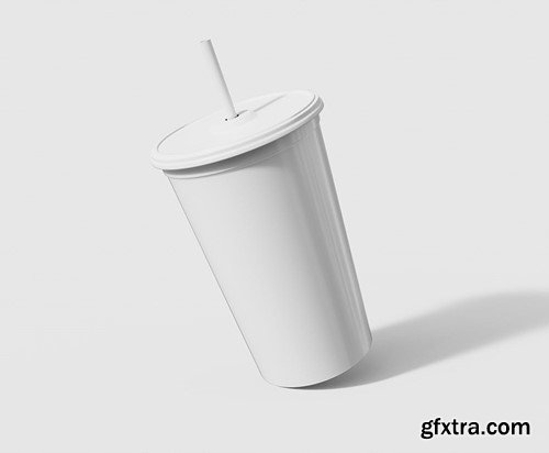 Smoothie Cups with Straw Mockup FXZS4U6