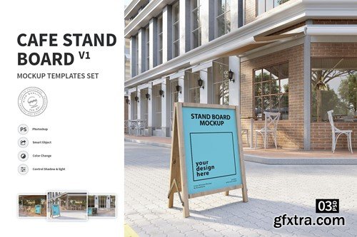 Cafe Stand Board - Mockup Template VR PVTP9JV