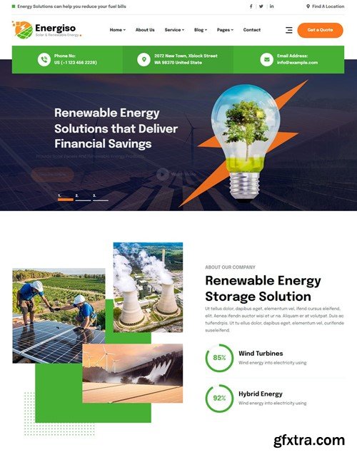 Energiso - Solar & Energy WordPress Theme MT94NJA