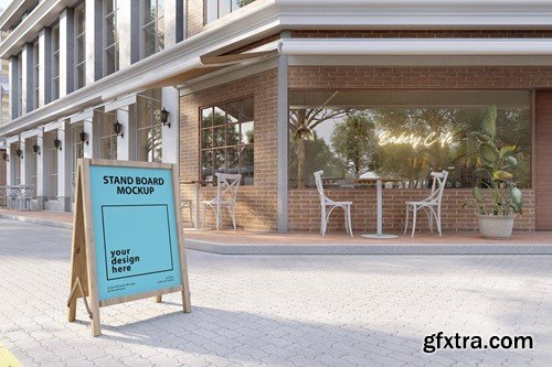 Cafe Stand Board - Mockup Template VR PVTP9JV