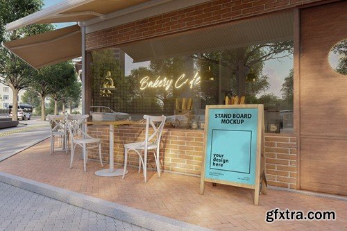 Cafe Stand Board - Mockup Template VR PVTP9JV