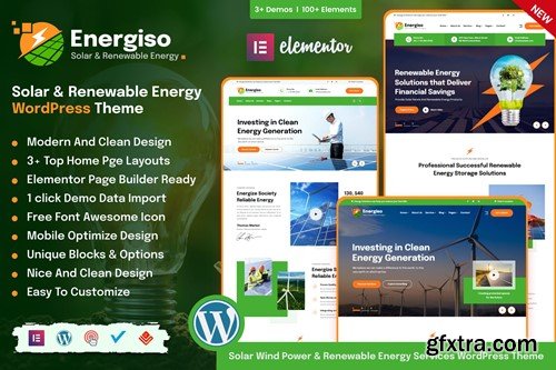 Energiso - Solar & Energy WordPress Theme MT94NJA