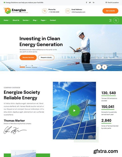 Energiso - Solar & Energy WordPress Theme MT94NJA