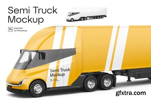 Semi Truck Mockup 2FX4EA3