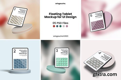 Floating Tablet Mockup for UI Design NRUZYV9