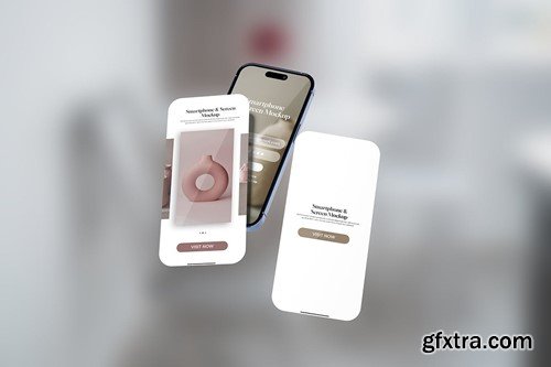 Screen and Smartphone Mockup for UI Design RQFN4UB