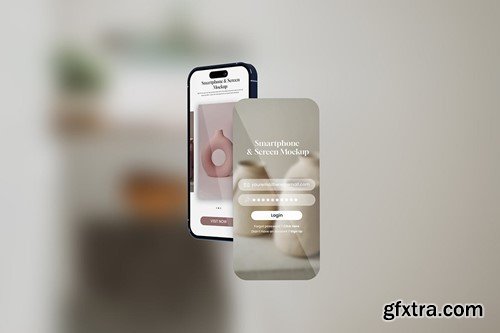 Screen and Smartphone Mockup for UI Design RQFN4UB