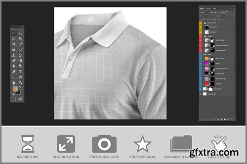 Close-up Polo T-Shirt Mockup 8WPRDQK