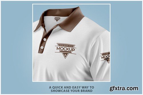 Close-up Polo T-Shirt Mockup 8WPRDQK