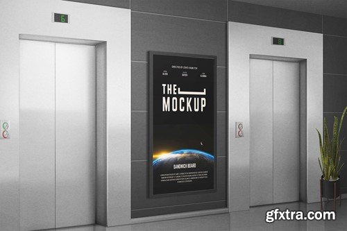 Billboard Wall Elevator Mockup BMJGTGD