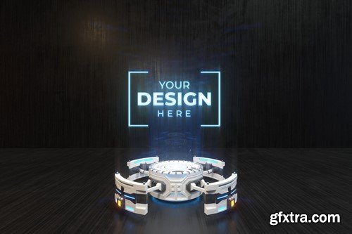 Futuristic Logo Mockup Y7VF4CH