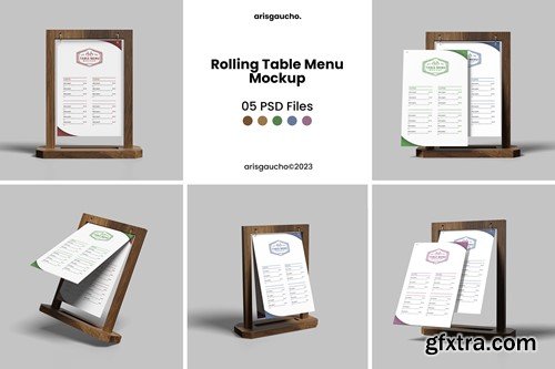 Rolling Table Menu Mockup PWDQ9NF