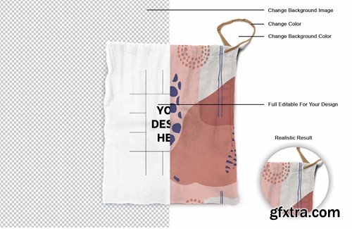 Drawstring Pouch Mockup HY8U7RX