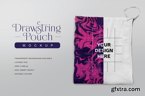 Drawstring Pouch Mockup HY8U7RX