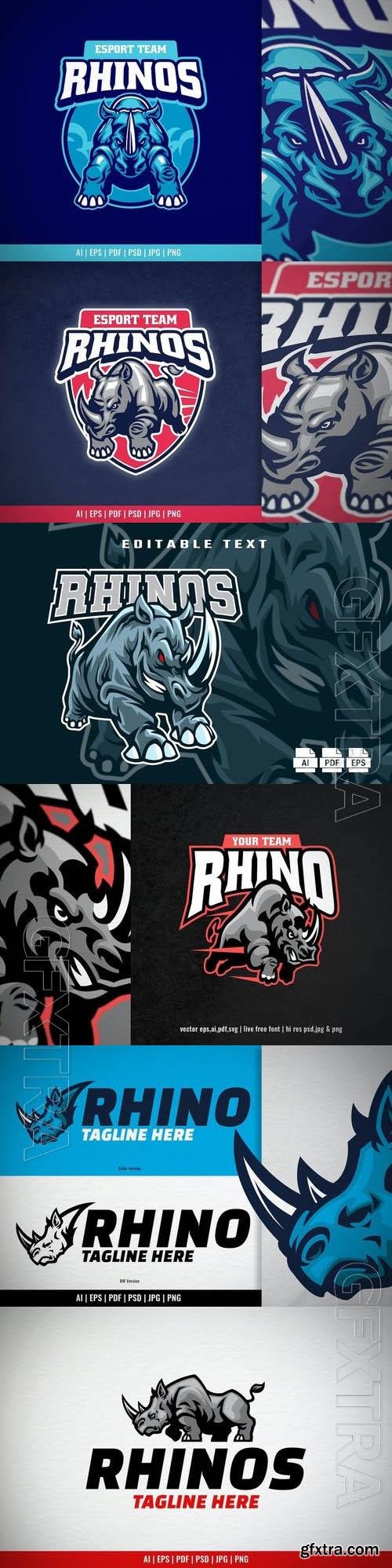 Rhino Stance for Tough and Power Logo Concept