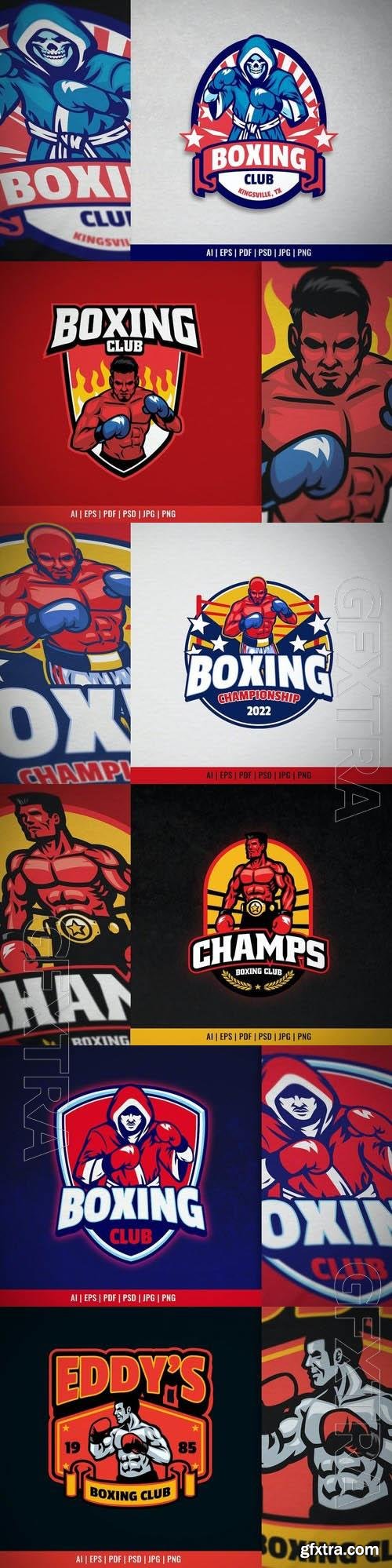 Boxer Mascot for Boxing Club Logo in Vintage