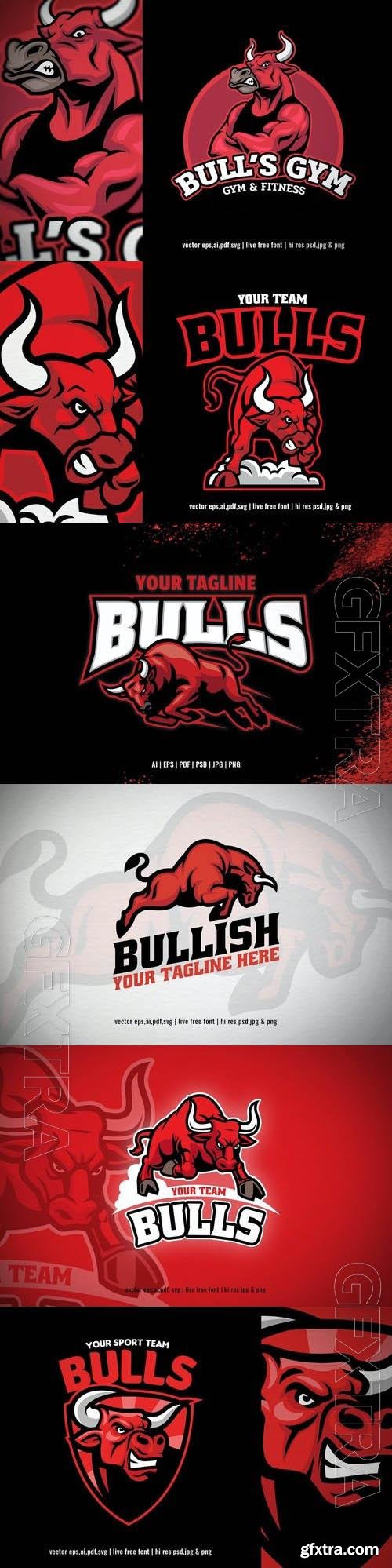 Angry Bull Ramming Sport And Esport Logo