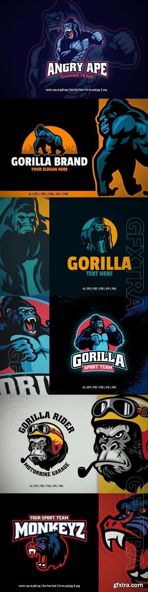 Angry Gorilla Sport and Esport Mascot Logo