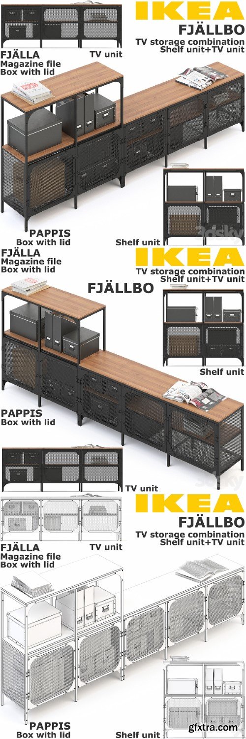 FJALLBO (FIELLBO) TV STORAGE COMBINATION