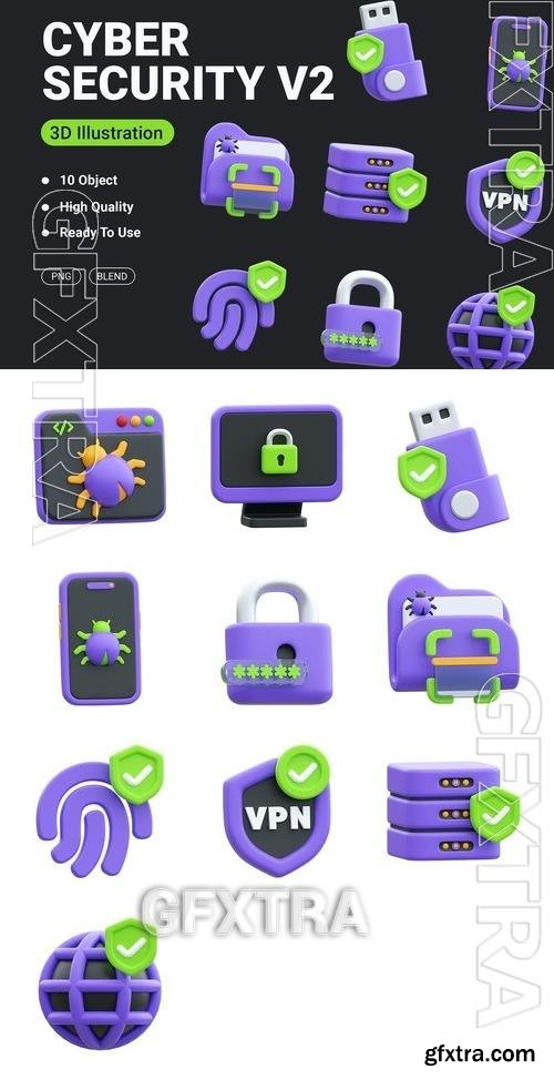 Cyber Security V2 3D Icon 2T8UG8N