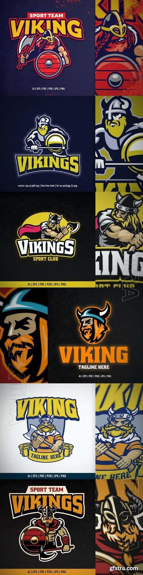 Viking Warrior Mascot Logo