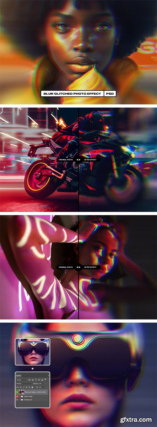 Blur Glitch Photo Effect for Photoshop