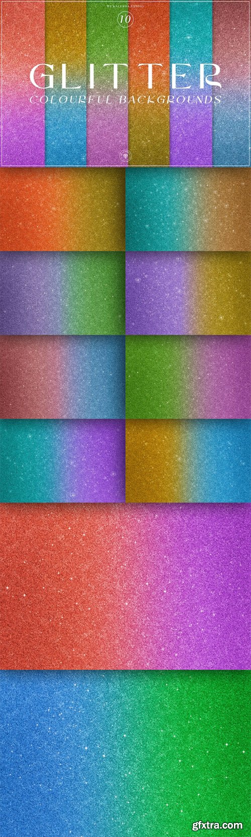 Colourful Gradient Glitter Backgrounds