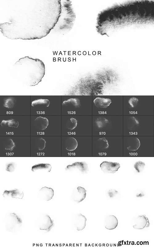 Watercolor Stamps Brushes for Photoshop