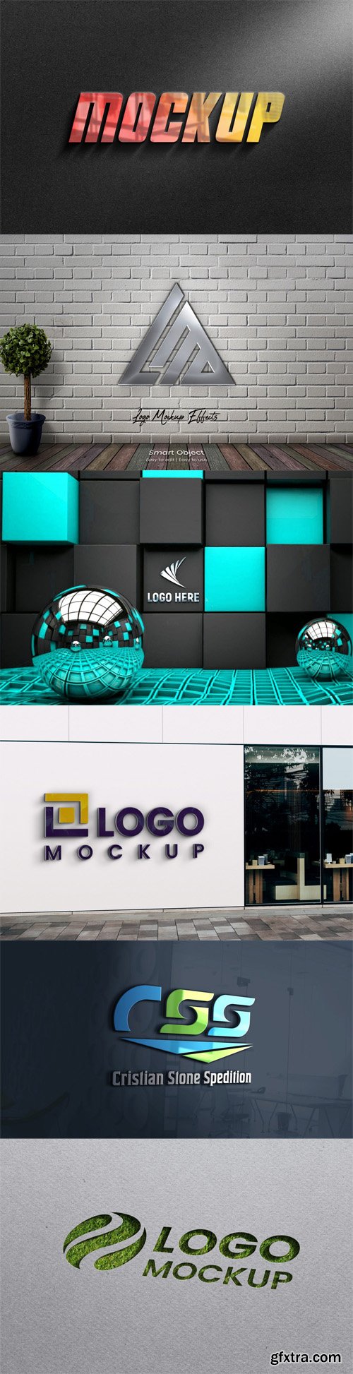 Photorealistic 3D Logo PSD Mockups Templates Pack