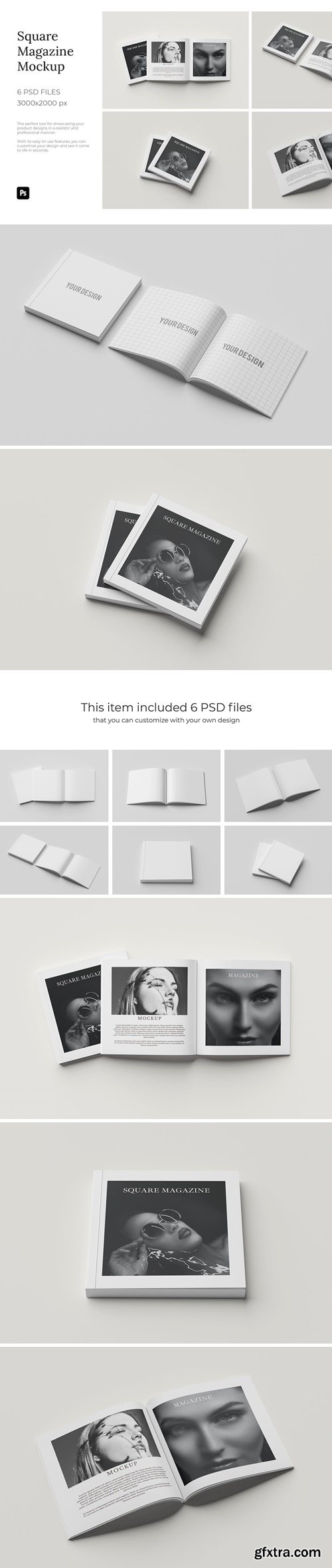 Square Magazine Mockup 9MBNH6W