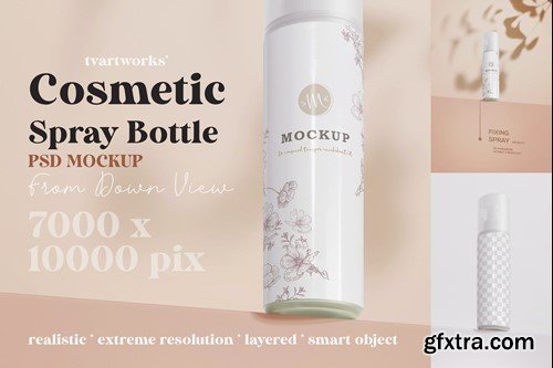 Small Spray Bottle - Cosmetic Packaging Mockup 4CQFPV5