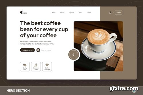 Covie - Coffee Shop Hero Section Figma Template 475S55H