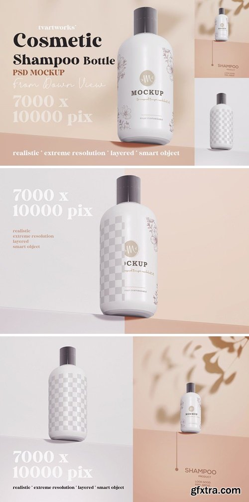 Shampoo Bold Bottle - Cosmetic Packaging Mockup ZPXP8KR