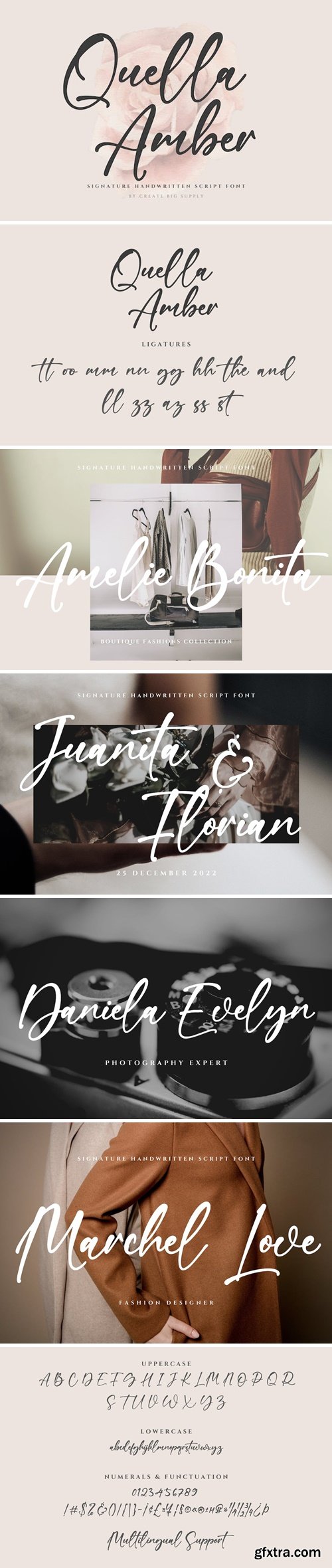 Quella Amber - Elegant Signature Handwriting Font