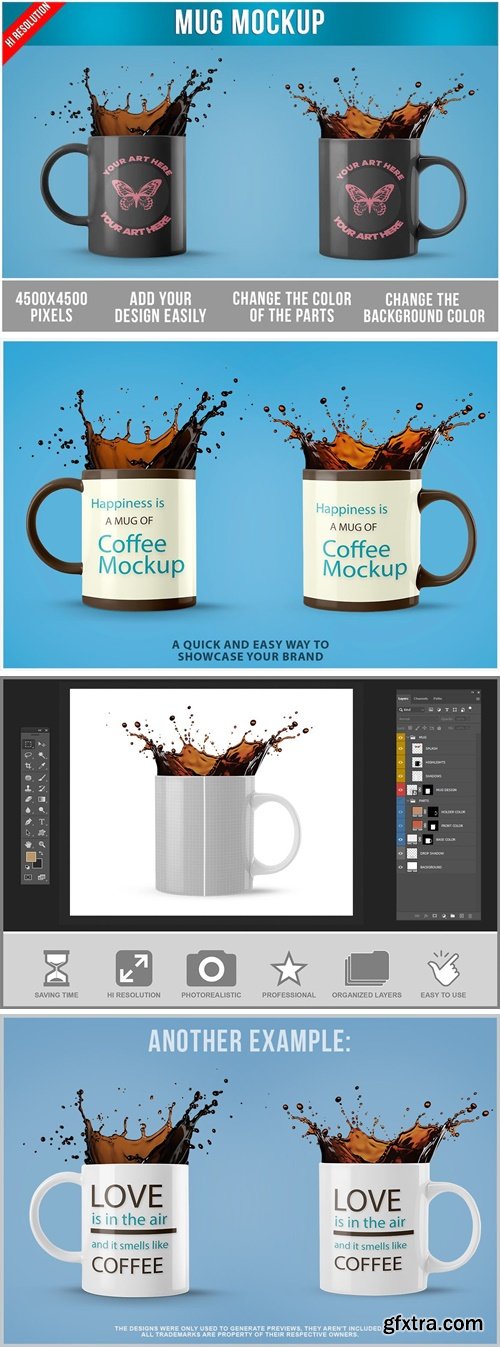 Mug with Splash Mockup NJEVTYY