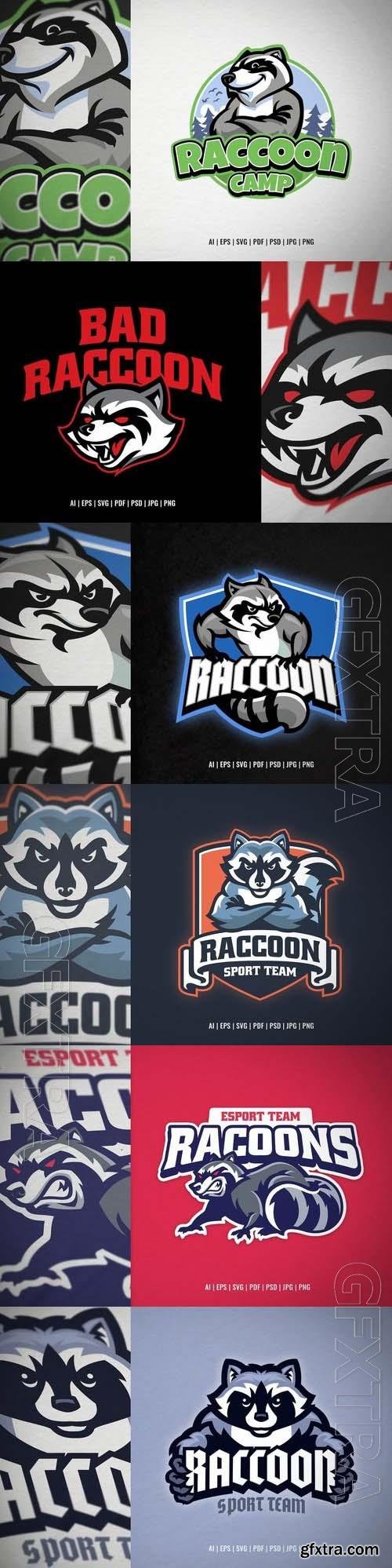 Raccoon Sport and Esport Style Logo