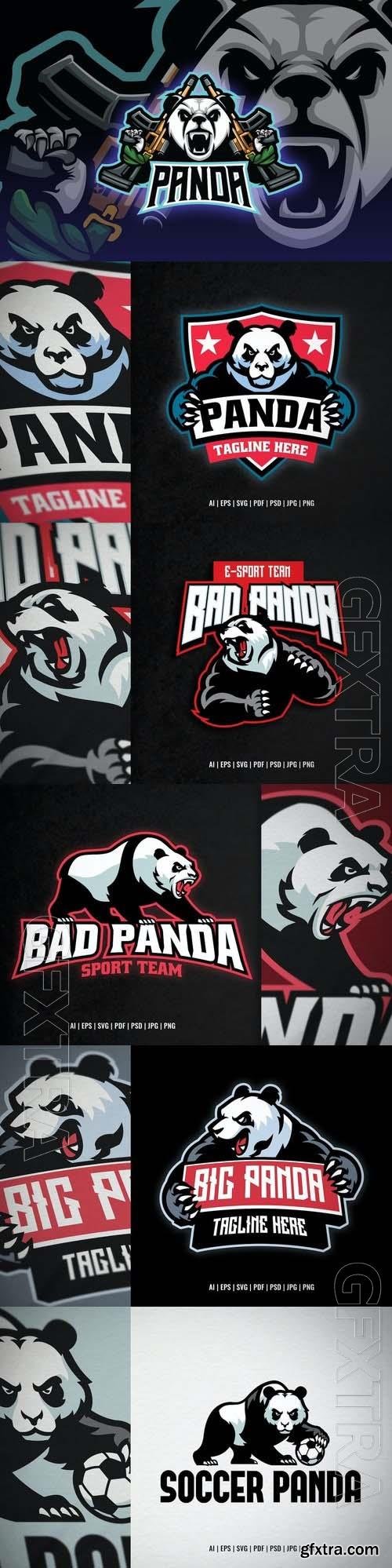 Panda Mascot Logo