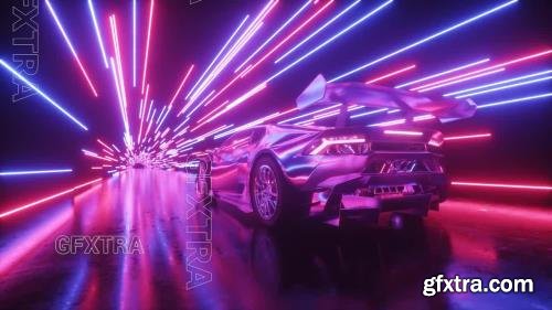 Cyberpunk Car In Neon Tunnel 1602265