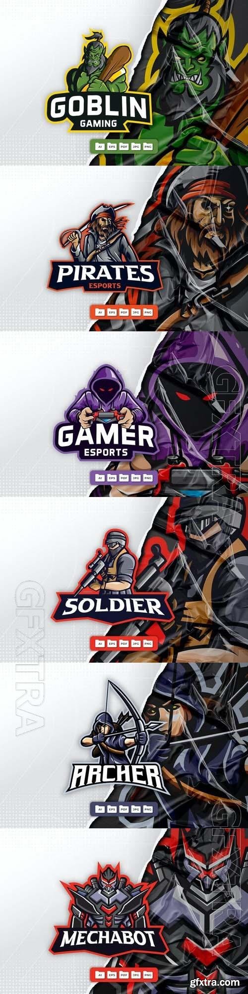 Warrior, soldier, pirates, goblin, gamer, archer, mascot logo design