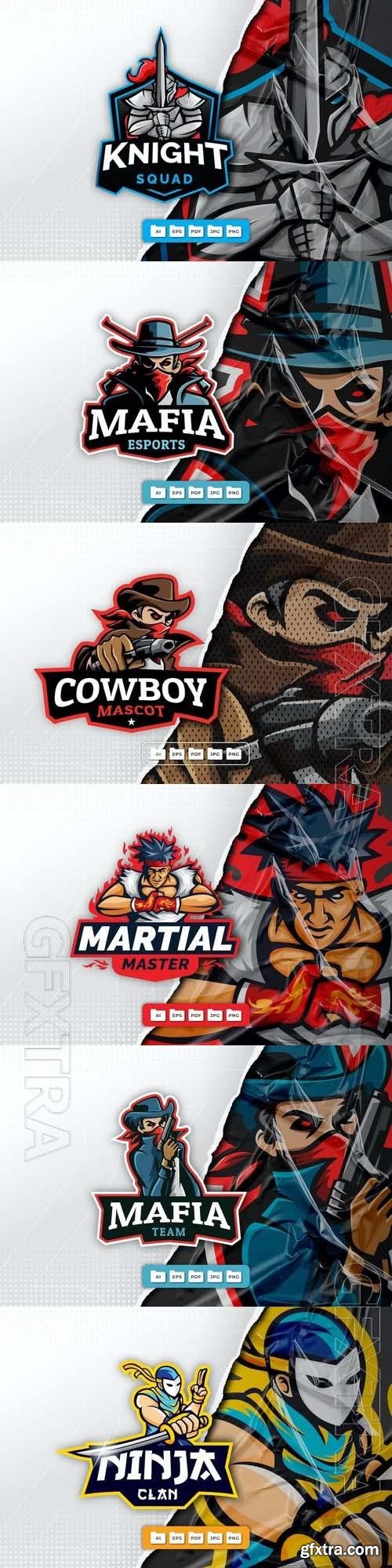 Ninja, martial, mafia, knight, cowboy, mascot logo design