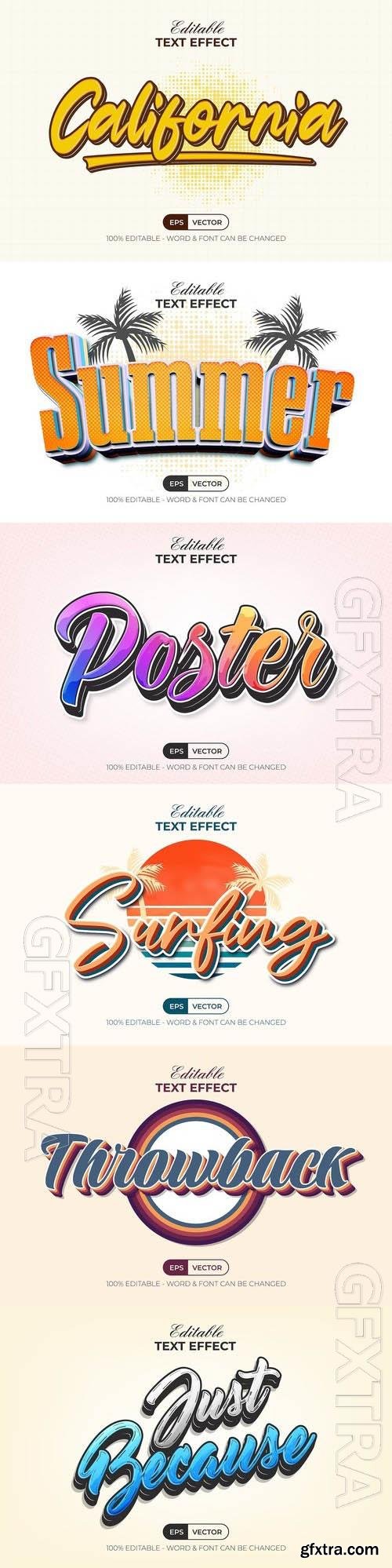 Vector 3d text editable, text effect font vol 200