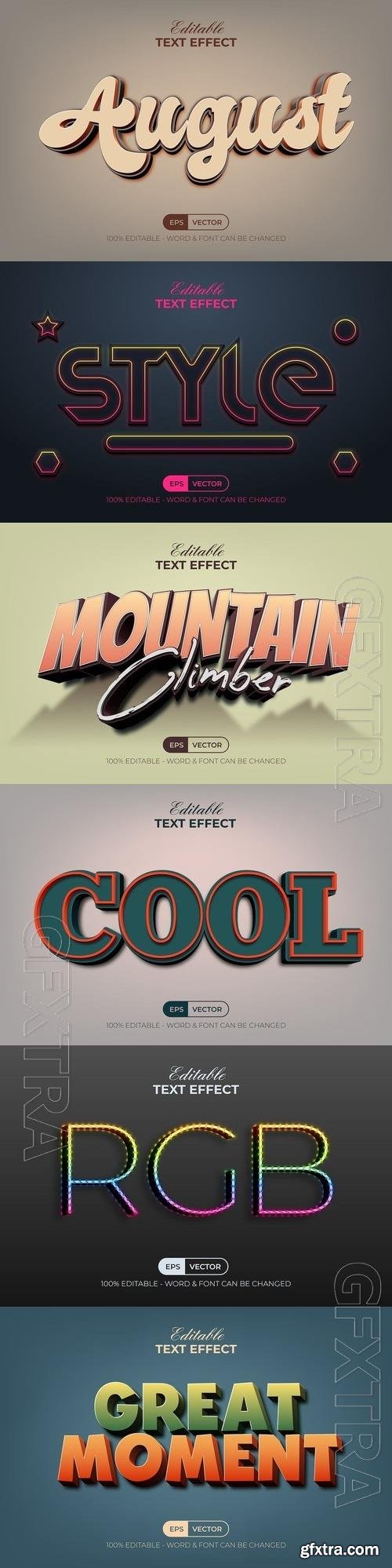 Vector 3d text editable, text effect font vol 199