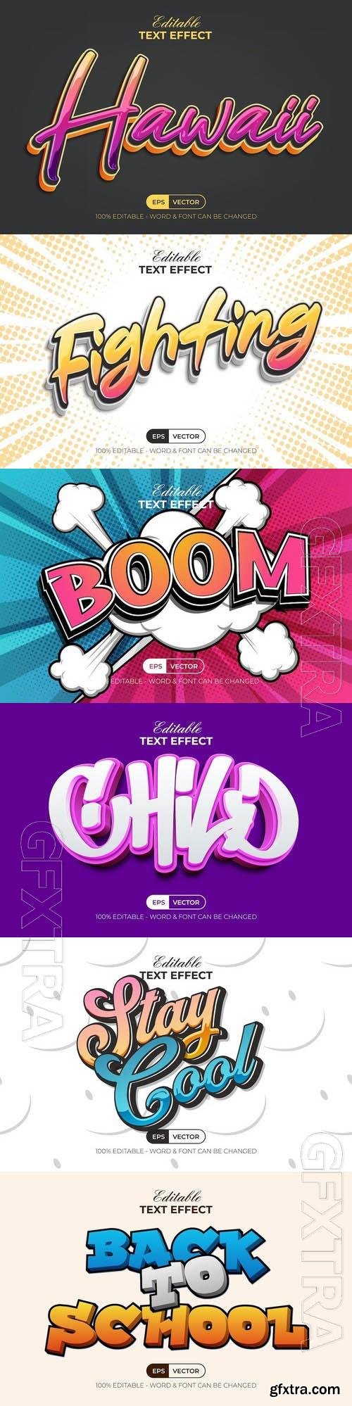 Vector 3d text editable, text effect font vol 198