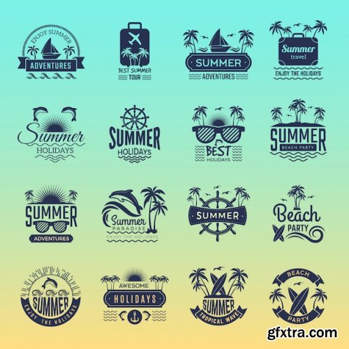 Summer travel logos